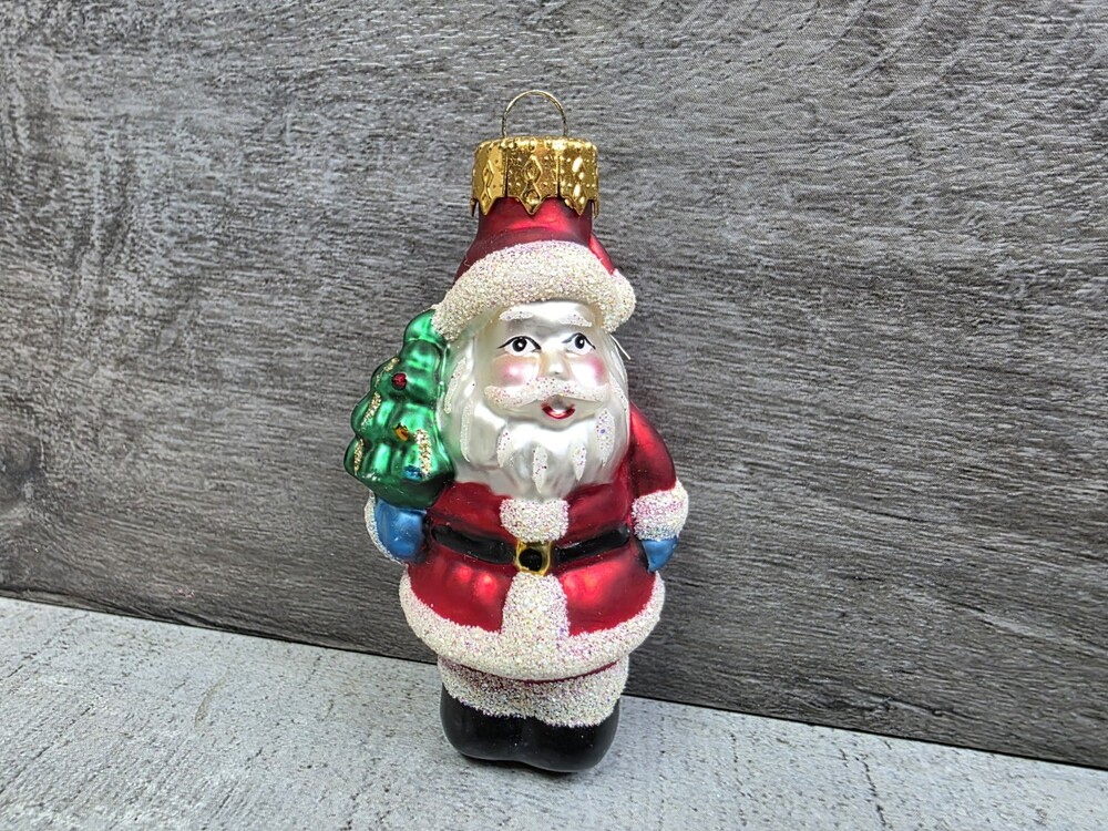 Vintage Santa Claus Old World Christmas Mercury Blown Glass 2.5" Ornament g19b9